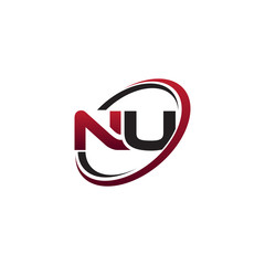 Modern Initial Logo Circle NU