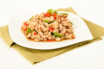 Spicy minced meat thai dish
