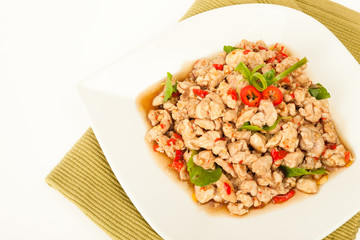 Spicy minced meat thai dish
