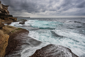 Stormy Ocean with unrest sea and waves