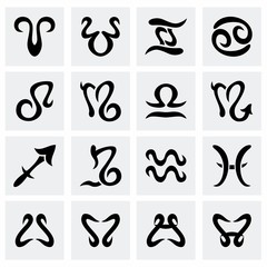 Vector Zodiac symbol icon set