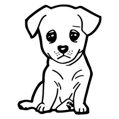 Cartoon Illustration of Funny Dog for Coloring Book
