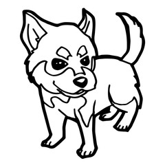 Cartoon Illustration of Funny Dog for Coloring Book
