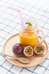 Passion fruit smoothie by fresh ingredients
