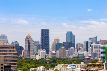 Downtown and business district in Bangkok, Thailand
