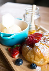 Strawberry Croissant and vanilla ice cream