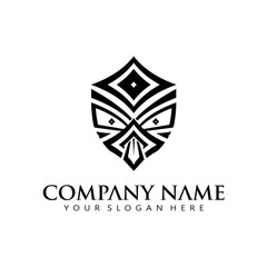 Fototapeta premium simple elegant Maori mask icon logo vector