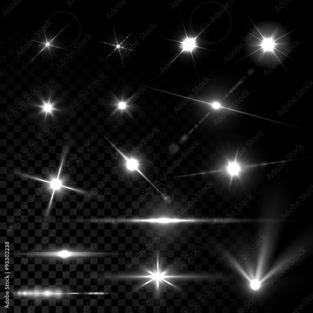 Aufkleber realistic vector glowing lens flare light effect
