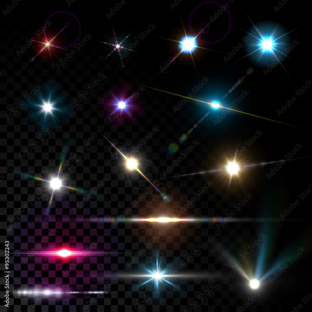 Canvas Prints realistic vector glowing lens flare light effect
