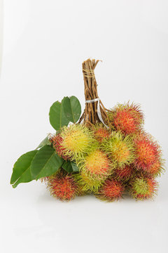 Fresh rambutan isolated on white background