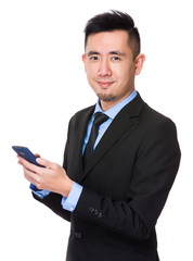 Businessman use of the cellphone