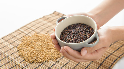 Rice berry in hand