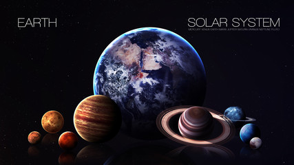 Earth - 5K resolution Infographic presents one of the solar system planet. This image elements...