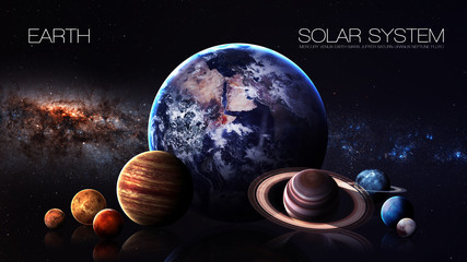 Earth - 5K resolution Infographic presents one of the solar system planet. This image elements furnished by NASA