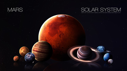 Mars - 5K resolution Infographic presents one of the solar system planet. This image elements furnished by NASA © Vadimsadovski