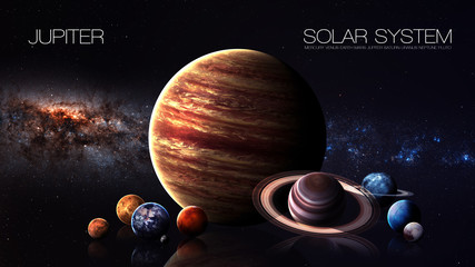 Jupiter - 5K resolution Infographic presents one of the solar system planet. This image elements...