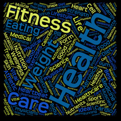 Conceptual health or diet word cloud