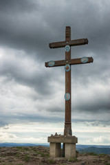 Patriarchenkreuz auf dem Staffelberg in Oberfranken, Deutschland
