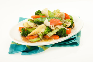 Pad Phak Ruam Mid - stir-fried vegetables.