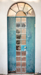 Blue iron door