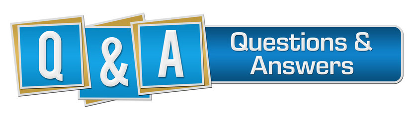 Fototapeta premium Q And A Blue Squares Stripe Horizontal 