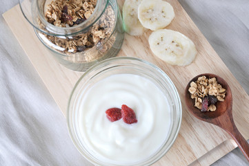 top view of yogurt bowl
