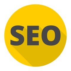 SEO sign icon with long shadow