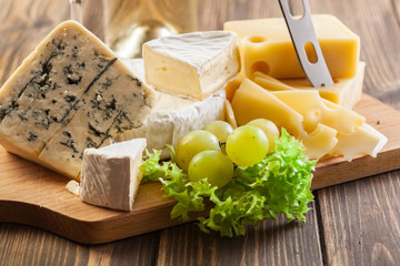 Set of different cheeses