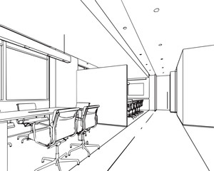 outline sketch of a interior