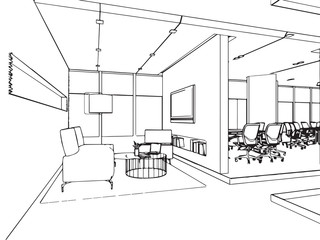 outline sketch of a interior