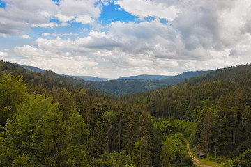 Panaramnym view of the mountains of the Black Forest