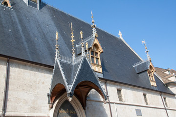 Entrée de l'Hôtel Dieu, Les Hospices de Beaune, Côtes d'or, Bourgogne, France