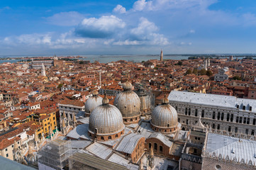 Fototapeta na wymiar Venice aerial cityscape with San Marco