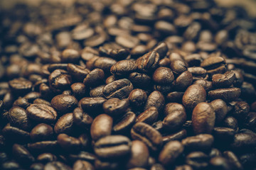 Coffee on grunge wooden background