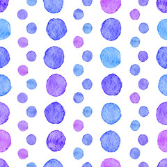 Seamless watercolor dots pattern