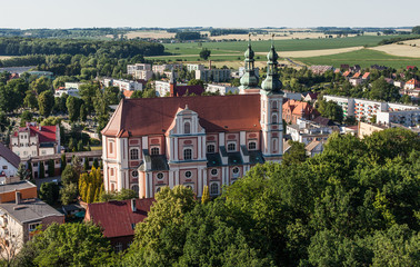 aerial view of  Otmuchow church