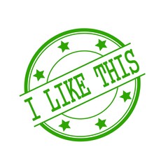 i like this green stamp text on green circle on a white background and star