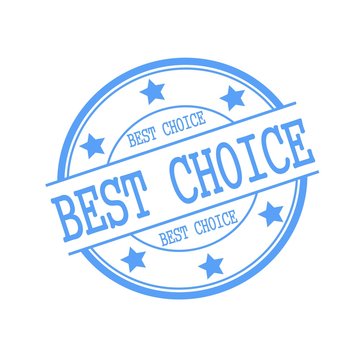 best choice blue stamp text on blue circle on a white background and star