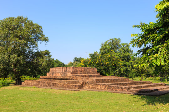 Sariputta Stupa (Kuti) or hut in Jetavana monastery, Shravasti,