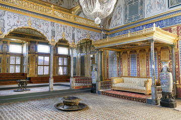 Throne Room Inside Harem Section Of Topkapi Palace, Istanbul, Turkey