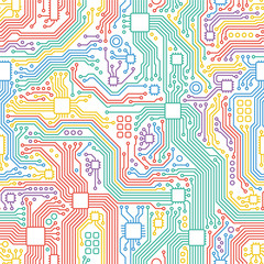 Technology abstract motherboard illustration background. Vector graphic template.