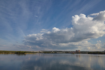 the sky over the river Angara