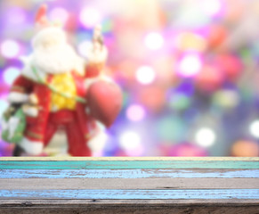 Wood Table Top Background In Holiday