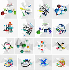 Set of abstract geometric paper infographic banner templates