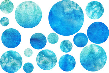 watercolor stains and blots on a white background, decorative