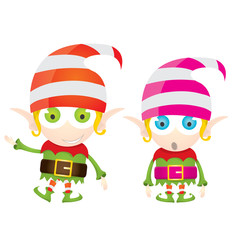 vector cartoon cute happy Christmas elf 