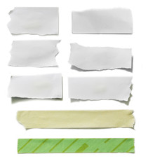 collection of Piece of paper with empty space isolated on white