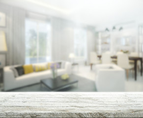 Table Top And Blur Interior Background
