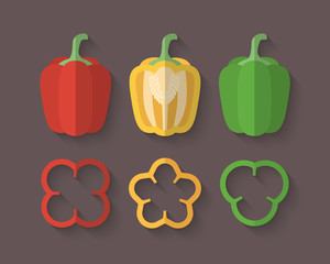 A set of Vegetables in a Flat Style - Paprika