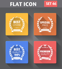 Vector application Quality Vintage Laurel Wreaths Icons set